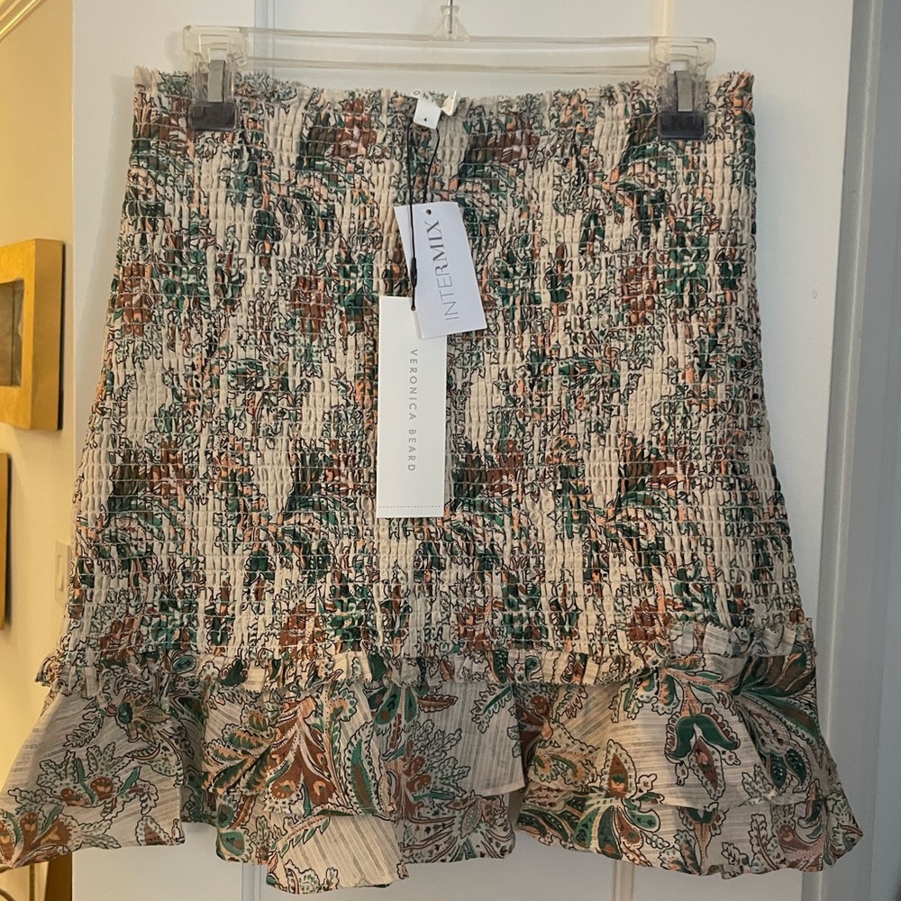 NWT Veronica Beard Melodie Smocked Floral Mini Skirt Size 4